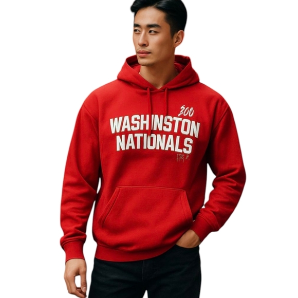 Washington Nationals MLB fleece cardinal red hoodie. From Winning Ways. Unisex - Picture 7 of 8